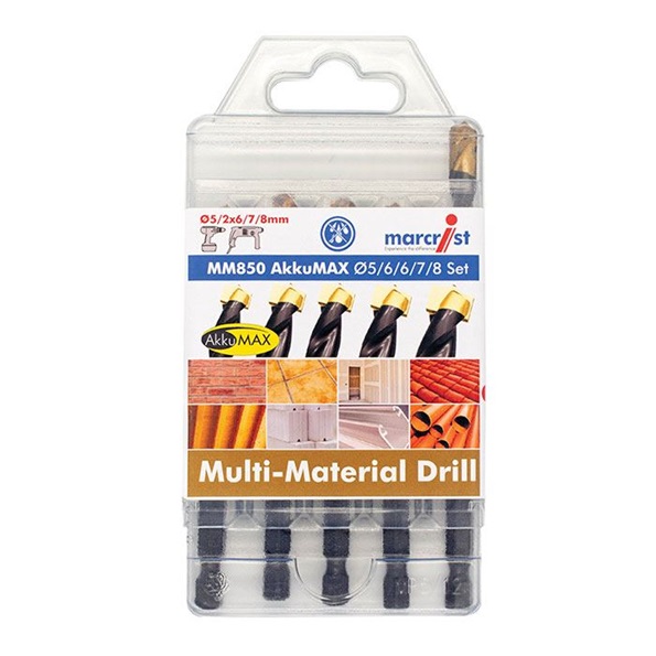 Marcrist 496.601.001 MM850 AkkuMAX Multi-material Drill Set